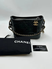 CHANEL Gabrielle Hobo Bag Small - Black [Series number 30]