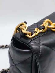 CHANEL 19 Quilted Lambskin Flap Bag 26 - Black with Gold Hardware