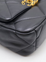 CHANEL 19 Quilted Lambskin Flap Bag 26 - Black with Gold Hardware
