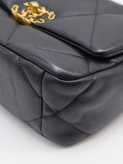 CHANEL 19 Quilted Lambskin Flap Bag 26 - Black with Gold Hardware