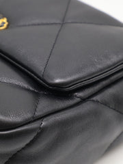 CHANEL 19 Quilted Lambskin Flap Bag 26 - Black with Gold Hardware