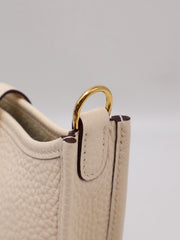 HERMES Mini Evelyne - Nata with Gold Hardware & Polka Dot Strap [Z]