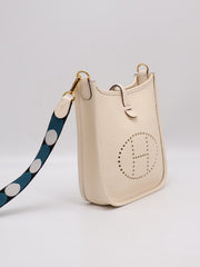 HERMES Mini Evelyne - Nata with Gold Hardware & Polka Dot Strap [Z]