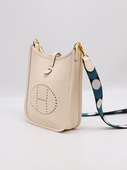 HERMES Mini Evelyne - Nata with Gold Hardware & Polka Dot Strap [Z]