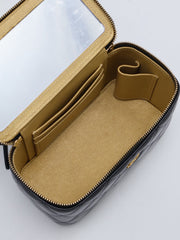 CHANEL Lambskin Pearl Crush Long Vanity Case - Black with Gold Hardware