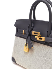 HERMES Birkin 25 - Canvas / Ardoise with Gold Hardware