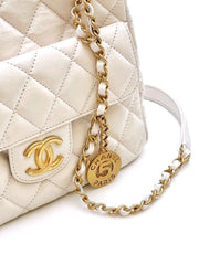 CHANEL Quilted Calfskin Medium Wavy CC Hobo Bag – White with Gold Hardware