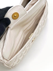 CHANEL Quilted Calfskin Medium Wavy CC Hobo Bag – White with Gold Hardware
