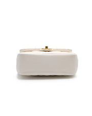 CHANEL 24P Caviar Mini Square Flap Bag with Pearl Top Handle – White with Gold Hardware