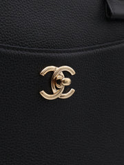 CHANEL Vintage Top Handle Briefcase - Black with Gold Hardware [Series 23]