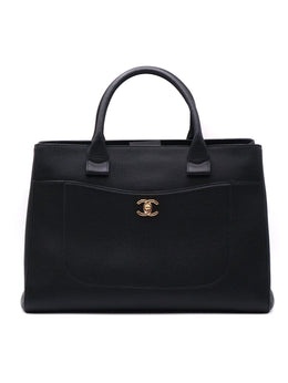 CHANEL Vintage Top Handle Briefcase - Black with Gold Hardware [Series 23]