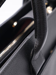 CHANEL Vintage Top Handle Briefcase - Black with Gold Hardware [Series 23]