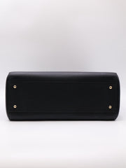 CHANEL Vintage Top Handle Briefcase - Black with Gold Hardware [Series 23]