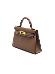 HERMES Mini Kelly II - Etoupe with Gold Hardware
