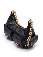 CHANEL 25C Large Hobo Bag Small - Black with Gold Hardware