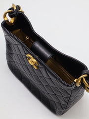CHANEL 24S Hobo Shoulder Bag - Black with Gold Hardware