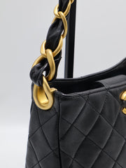 CHANEL 24S Hobo Shoulder Bag - Black with Gold Hardware
