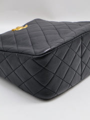 CHANEL 24S Hobo Shoulder Bag - Black with Gold Hardware