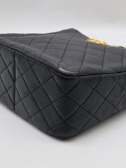 CHANEL 24S Hobo Shoulder Bag - Black with Gold Hardware
