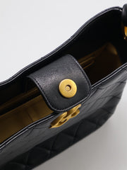 CHANEL 24S Hobo Shoulder Bag - Black with Gold Hardware