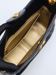 CHANEL 24S Hobo Shoulder Bag - Black with Gold Hardware