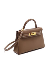 HERMES Mini Kelly II - Etoupe with Gold Hardware