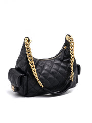 CHANEL 25C Large Hobo Bag Small - Black with Gold Hardware