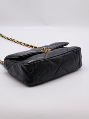 CHANEL 19 Quilted Lambskin Flap Bag 26 - Black with Gold Hardware