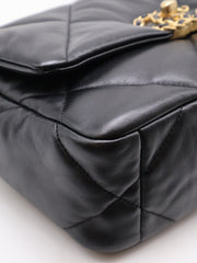 CHANEL 19 Quilted Lambskin Flap Bag 26 - Black with Gold Hardware
