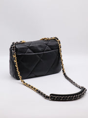 CHANEL 19 Quilted Lambskin Flap Bag 26 - Black with Gold Hardware