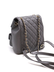 CHANEL Quilted Lambskin Small Duma Backpack – Dark Grey with Gold Hardware