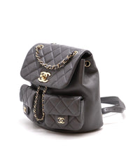 CHANEL Quilted Lambskin Small Duma Backpack – Dark Grey with Gold Hardware