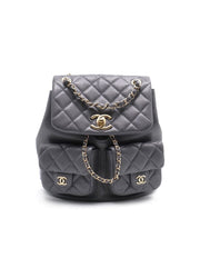 CHANEL Quilted Lambskin Small Duma Backpack – Dark Grey with Gold Hardware