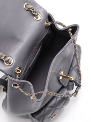 CHANEL Quilted Lambskin Small Duma Backpack – Dark Grey with Gold Hardware