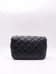 CHANEL 25P Pearl Interlaced Chain Flap Bag - Black with Gold Hardware