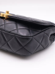 CHANEL 25P Pearl Interlaced Chain Flap Bag - Black with Gold Hardware