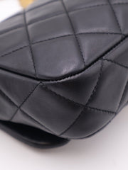 CHANEL 25P Pearl Interlaced Chain Flap Bag - Black with Gold Hardware