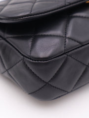 CHANEL 25P Pearl Interlaced Chain Flap Bag - Black with Gold Hardware