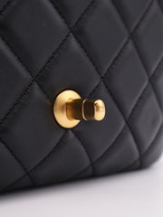 CHANEL 25P Pearl Interlaced Chain Flap Bag - Black with Gold Hardware