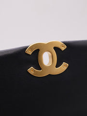 CHANEL 25P Pearl Interlaced Chain Flap Bag - Black with Gold Hardware