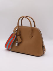 HERMES Bolide 25 - Biscuit with Silver Hardware & Woven Strap [U]