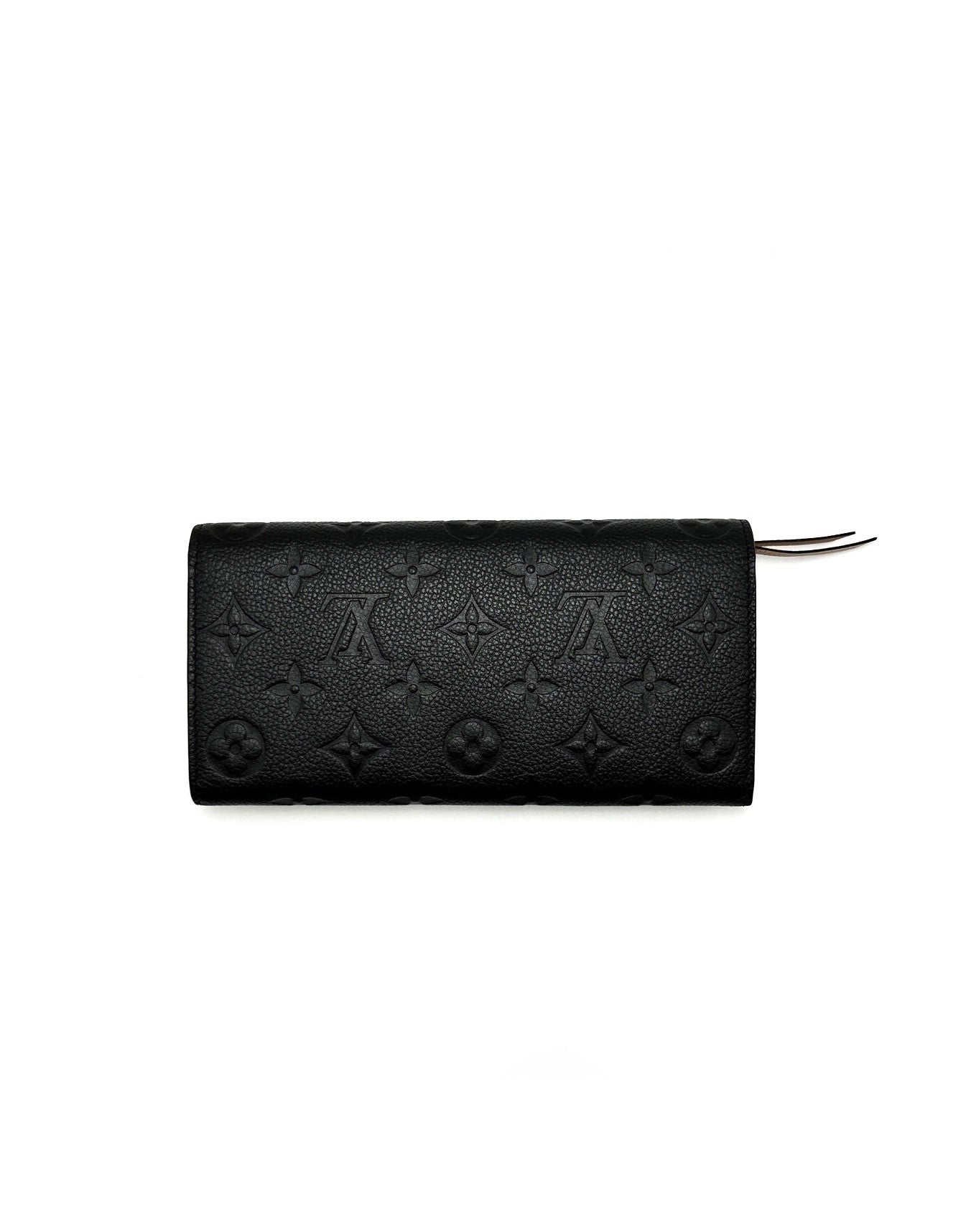 LOUIS VUITTON Emilie牛皮壓紋長夾 - 黑