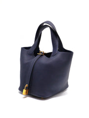 HERMES Picotin 18 - Bleu Nuit with Gold Hardware