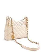 CHANEL Quilted Calfskin Medium Wavy CC Hobo Bag – White with Gold Hardware