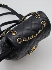 CHANEL Salzburg Backpack Small - Black with Gold Hardware