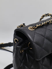 CHANEL Salzburg Backpack Small - Black with Gold Hardware