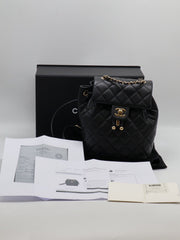 CHANEL Salzburg Backpack Small - Black with Gold Hardware