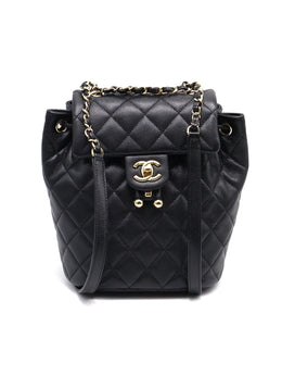 CHANEL Salzburg Backpack Small - Black with Gold Hardware
