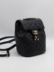 CHANEL Salzburg Backpack Small - Black with Gold Hardware