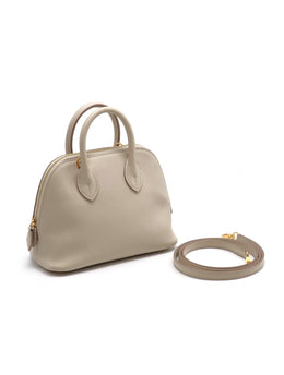 HERMES Mini Bolide - Bleu Glacier with Gold Hardware